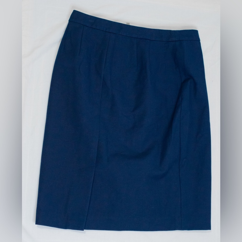 Talbots blue pencils skirt with golden double zipper down the back size 4p